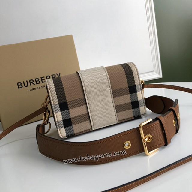 Burberry專門店新款搭扣包 巴寶莉精紡House格紋單肩斜挎女包 yxb1204